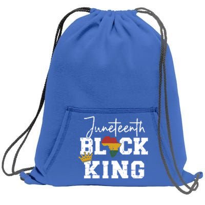 Juneteenth Black King With Pan African Map Flag Gift Sweatshirt Cinch Pack Bag