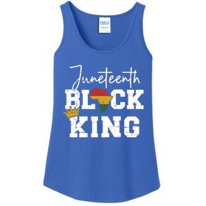 Juneteenth Black King With Pan African Map Flag Gift Ladies Essential Tank