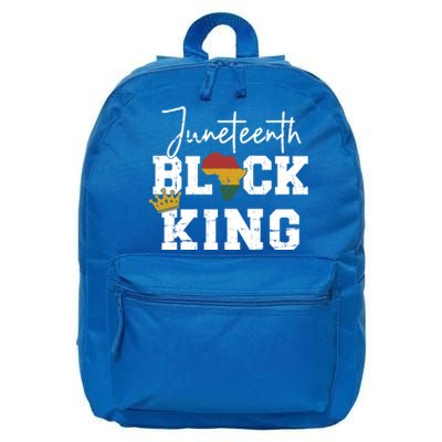 Juneteenth Black King With Pan African Map Flag Gift 16 in Basic Backpack