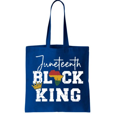 Juneteenth Black King With Pan African Map Flag Gift Tote Bag