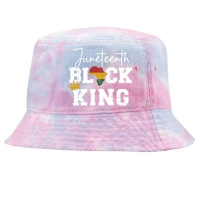 Juneteenth Black King With Pan African Map Flag Gift Tie-Dyed Bucket Hat