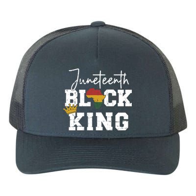 Juneteenth Black King With Pan African Map Flag Gift Yupoong Adult 5-Panel Trucker Hat