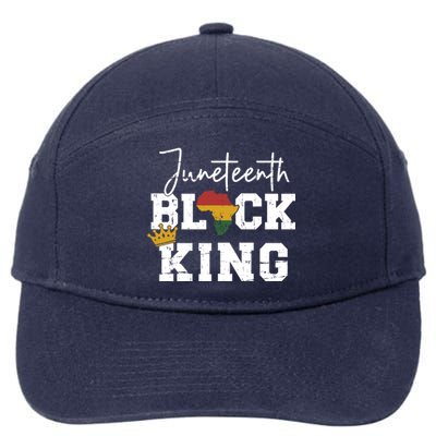 Juneteenth Black King With Pan African Map Flag Gift 7-Panel Snapback Hat