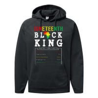 Juneteenth Black King Nutritional Facts Freedom Day Performance Fleece Hoodie