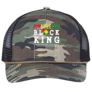 Juneteenth Black King Nutritional Facts Freedom Day Retro Rope Trucker Hat Cap