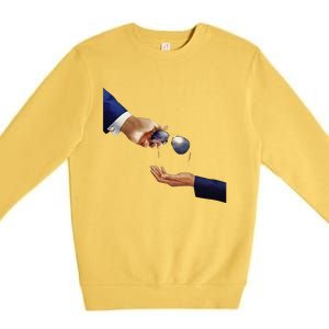 Joe Biden Kamala Harris Sunglasses Glasses Hand Off Gift Premium Crewneck Sweatshirt