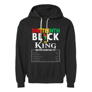 Juneteenth Black King Nutritional Facts Freedom Day Garment-Dyed Fleece Hoodie