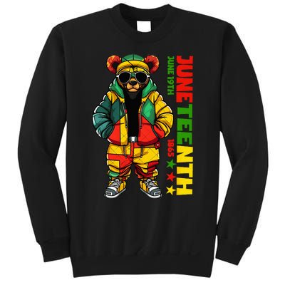 Juneteenth Black King Hip Hop Teddy Bear African American Sweatshirt