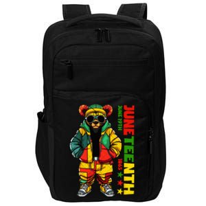 Juneteenth Black King Hip Hop Teddy Bear African American Impact Tech Backpack