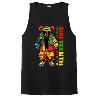 Juneteenth Black King Hip Hop Teddy Bear African American PosiCharge Competitor Tank