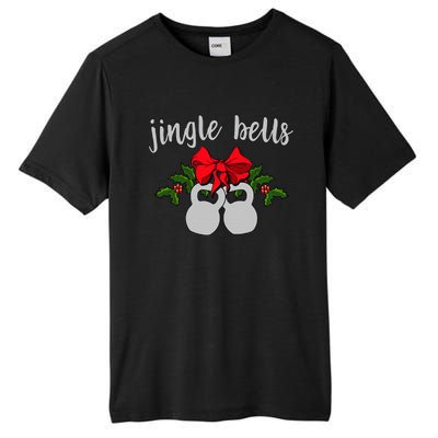 Jingle Bells Kettlebell Christmas Holiday  Tall Fusion ChromaSoft Performance T-Shirt