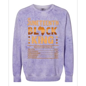 Juneteenth Black King Nutrition Facts Melanin Matching Dad Colorblast Crewneck Sweatshirt