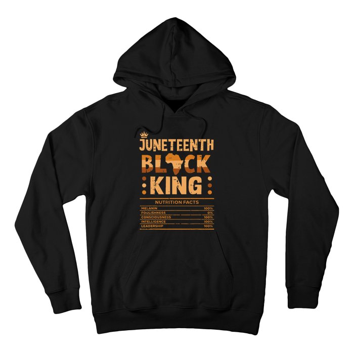 Juneteenth Black King Nutrition Facts Melanin Matching Dad Hoodie