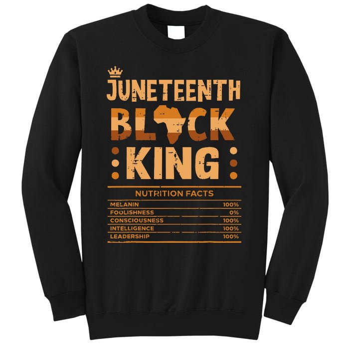 Juneteenth Black King Nutrition Facts Melanin Matching Dad Sweatshirt