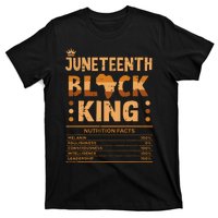 Juneteenth Black King Nutrition Facts Melanin Matching Dad T-Shirt