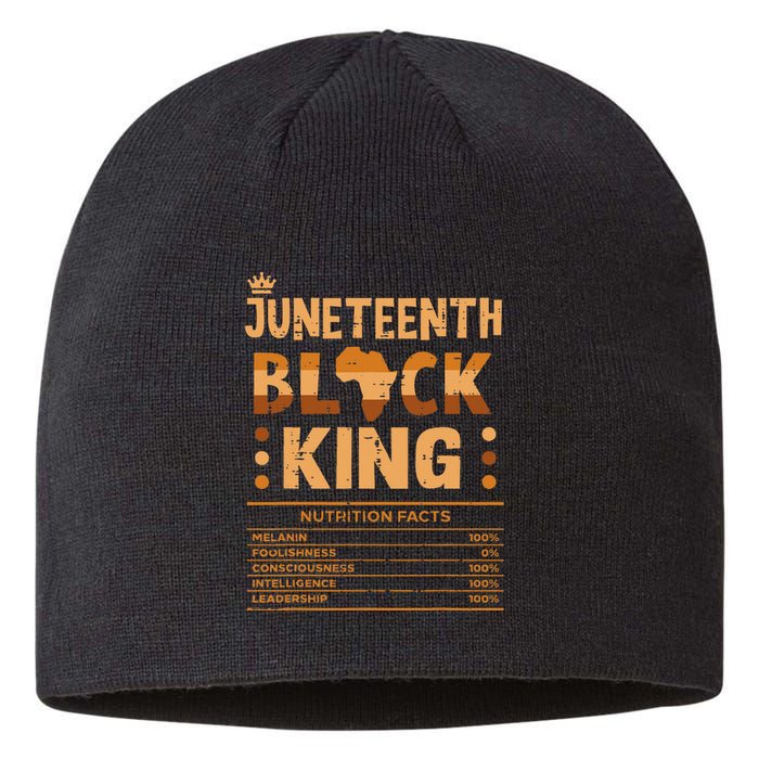 Juneteenth Black King Nutrition Facts Melanin Matching Dad Sustainable Beanie