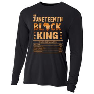 Juneteenth Black King Nutrition Facts Melanin Matching Dad Cooling Performance Long Sleeve Crew