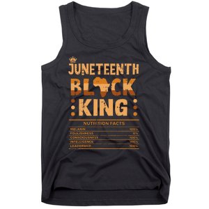 Juneteenth Black King Nutrition Facts Melanin Matching Dad Tank Top