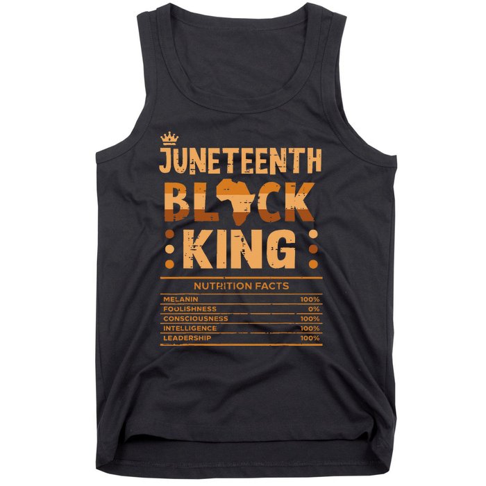 Juneteenth Black King Nutrition Facts Melanin Matching Dad Tank Top