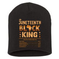 Juneteenth Black King Nutrition Facts Melanin Matching Dad Short Acrylic Beanie