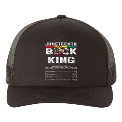 Juneteenth Black King Nutritional Facts Melanin Father Yupoong Adult 5-Panel Trucker Hat