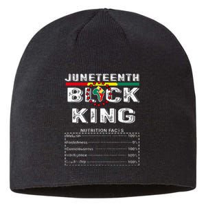 Juneteenth Black King Nutritional Facts Melanin Father Sustainable Beanie