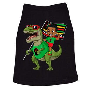 Juneteenth Black King Riding T Rex Dino Funny Doggie Tank