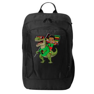 Juneteenth Black King Riding T Rex Dino Funny City Backpack