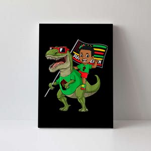 Juneteenth Black King Riding T Rex Dino Funny Canvas