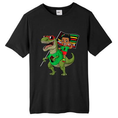 Juneteenth Black King Riding T Rex Dino Funny Tall Fusion ChromaSoft Performance T-Shirt