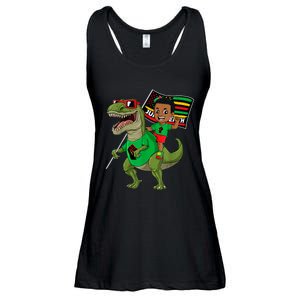 Juneteenth Black King Riding T Rex Dino Funny Ladies Essential Flowy Tank