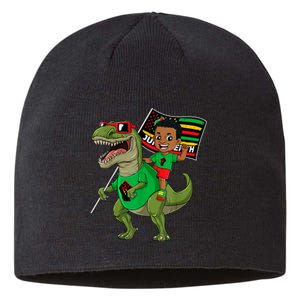 Juneteenth Black King Riding T Rex Dino Funny Sustainable Beanie