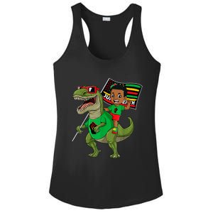 Juneteenth Black King Riding T Rex Dino Funny Ladies PosiCharge Competitor Racerback Tank