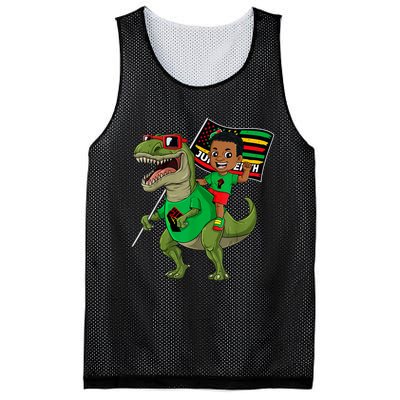 Juneteenth Black King Riding T Rex Dino Funny Mesh Reversible Basketball Jersey Tank