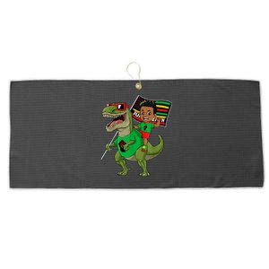 Juneteenth Black King Riding T Rex Dino Funny Large Microfiber Waffle Golf Towel