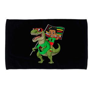 Juneteenth Black King Riding T Rex Dino Funny Microfiber Hand Towel