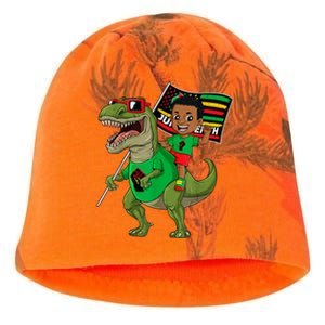 Juneteenth Black King Riding T Rex Dino Funny Kati - Camo Knit Beanie