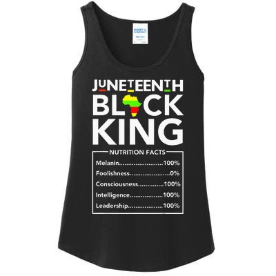 Juneteenth Black King Nutritional Facts Melanin Father Ladies Essential Tank