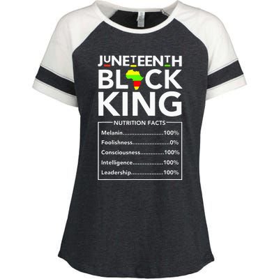 Juneteenth Black King Nutritional Facts Melanin Father Enza Ladies Jersey Colorblock Tee