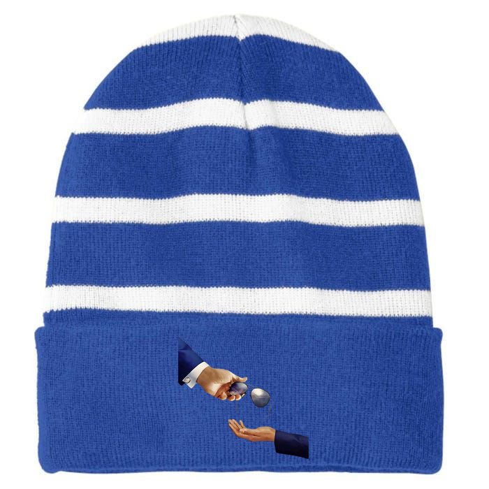 Joe Biden Kamala Harris Sunglasses Glasses Hand Off 2024 Striped Beanie with Solid Band