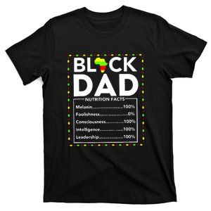 Juneteenth Black King Nutritional Facts Melanin Men Fathers Day Gifts T-Shirt