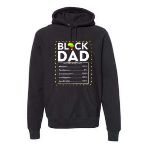 Juneteenth Black King Nutritional Facts Melanin Men Fathers Day Gifts Premium Hoodie