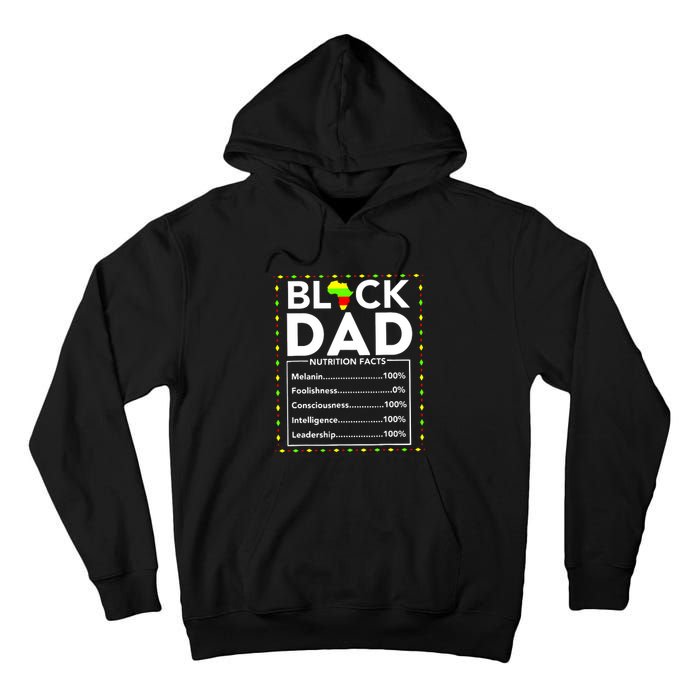 Juneteenth Black King Nutritional Facts Melanin Men Fathers Day Gifts Tall Hoodie