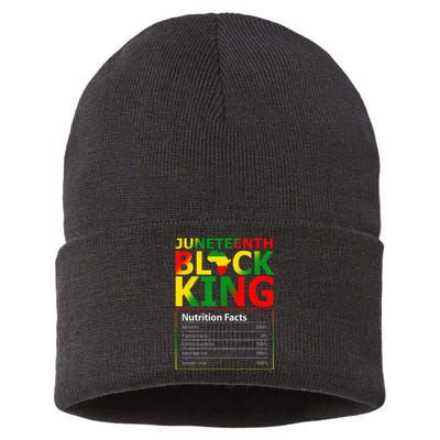 Juneteenth Black King Nutritional Facts Melanin Father Sustainable Knit Beanie