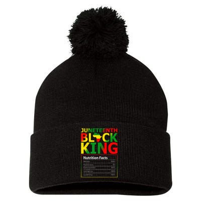 Juneteenth Black King Nutritional Facts Melanin Father Pom Pom 12in Knit Beanie