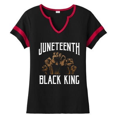 Juneteenth Black King African American Father Black Dad Gift Ladies Halftime Notch Neck Tee