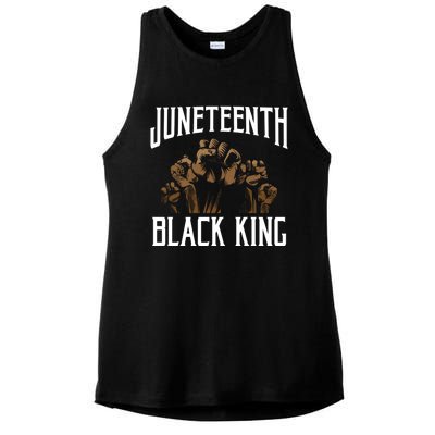 Juneteenth Black King African American Father Black Dad Gift Ladies PosiCharge Tri-Blend Wicking Tank