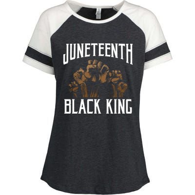 Juneteenth Black King African American Father Black Dad Gift Enza Ladies Jersey Colorblock Tee