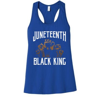 Juneteenth Black King African American Father Black Dad Gift Women's Racerback Tank