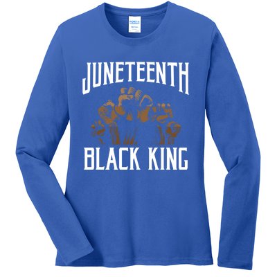 Juneteenth Black King African American Father Black Dad Gift Ladies Long Sleeve Shirt